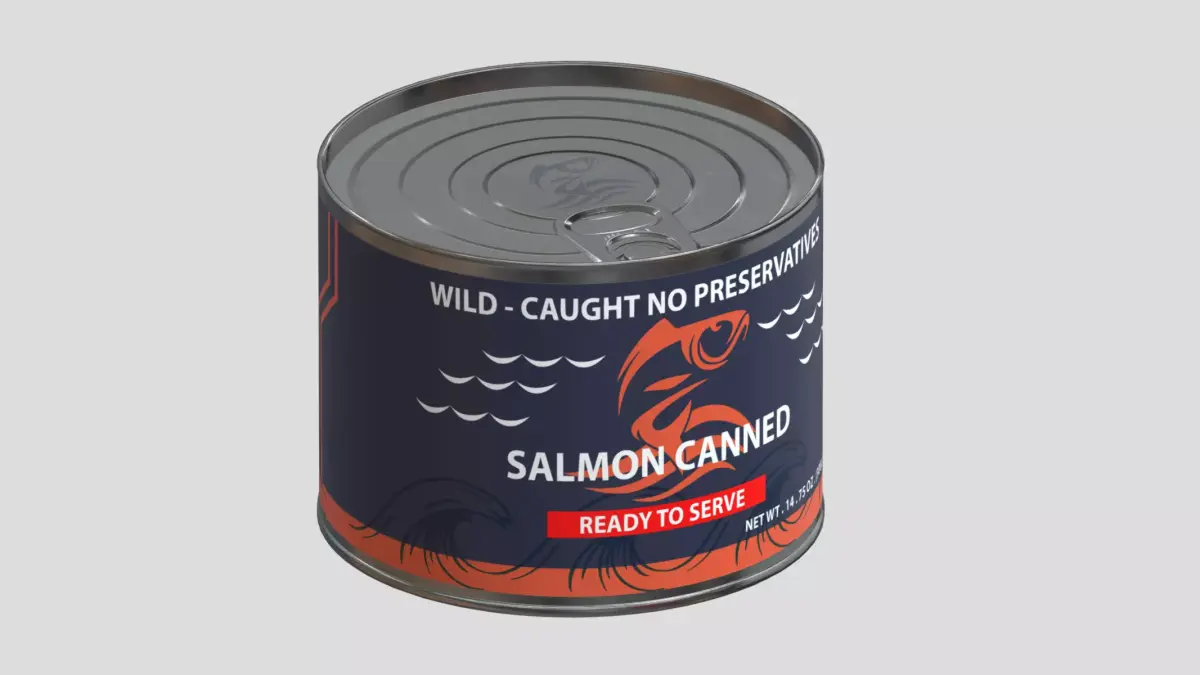 Salmon Canned Low Poly Low-poly 3D model
