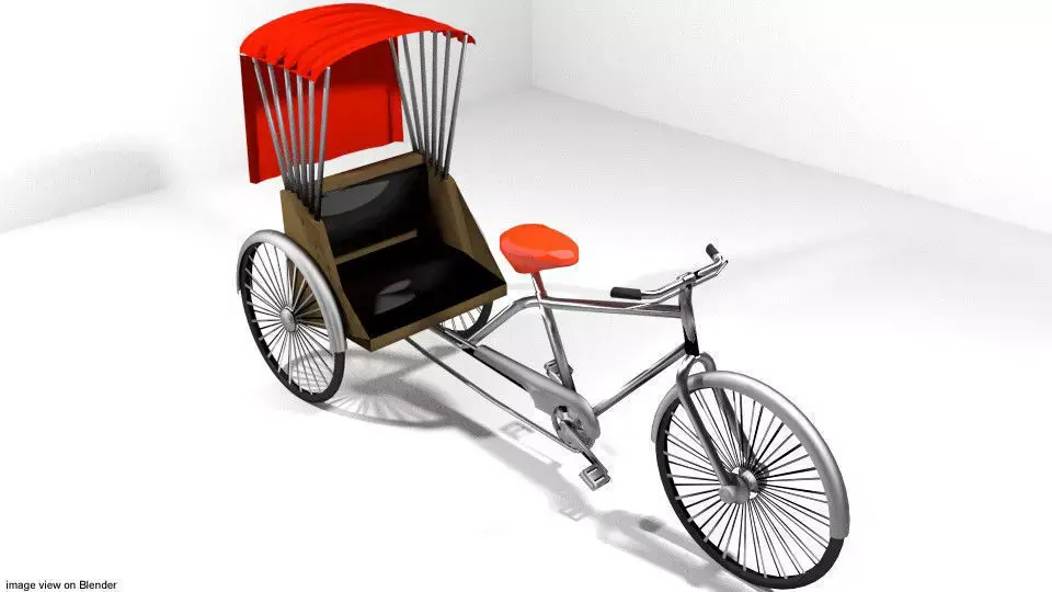 Rickshaw - Center-driver 3D model