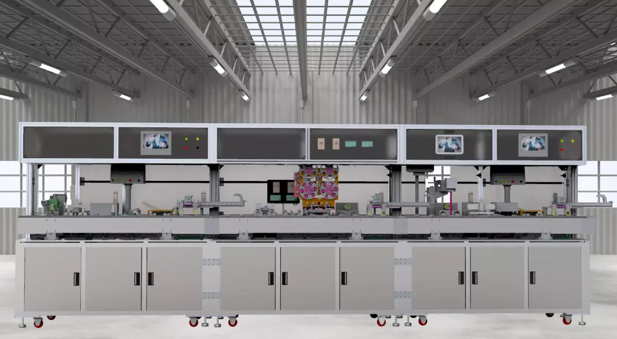 Automatic cutting and welding line 3D model