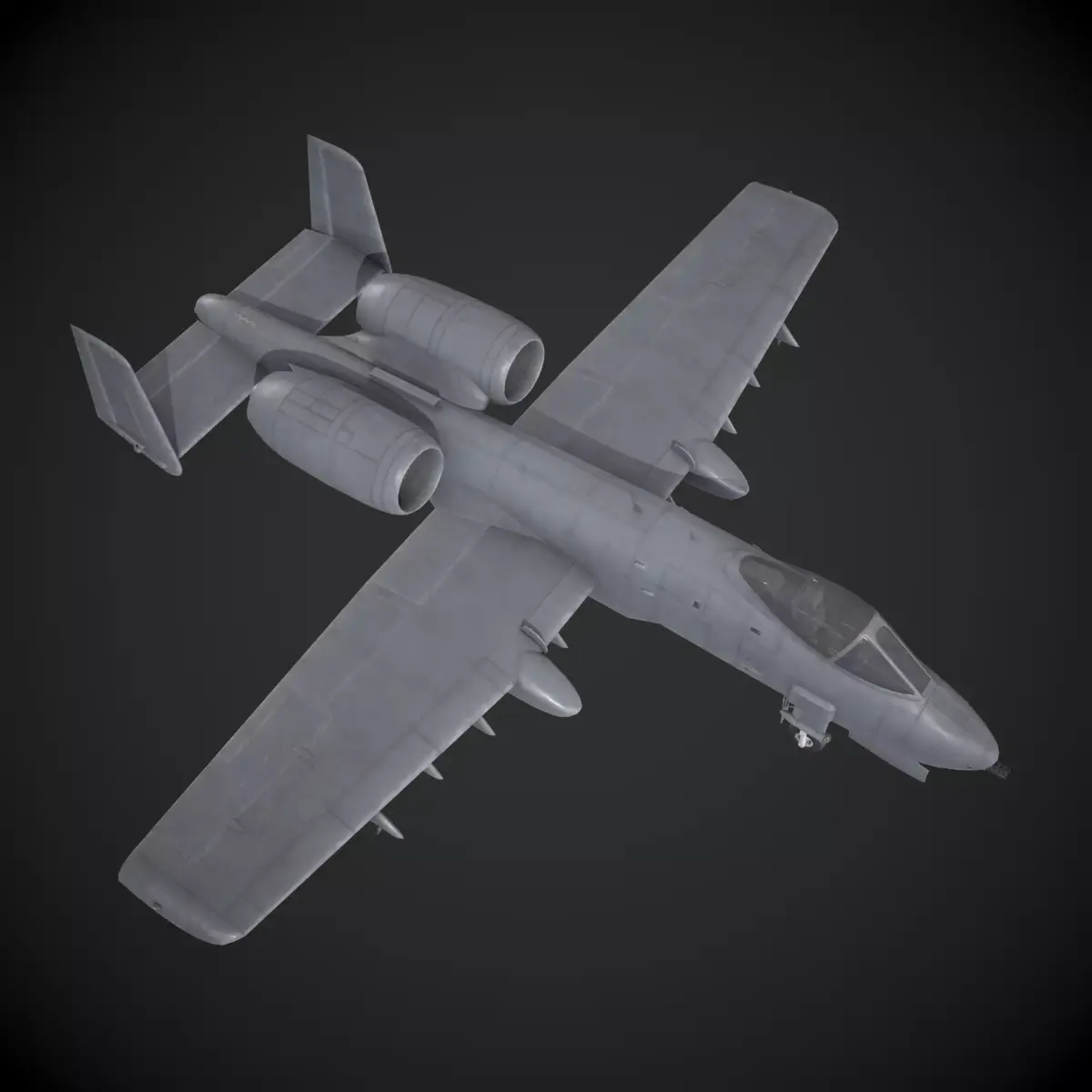 Fairchild Republic Ground Attack Plane Low-poly 3D model