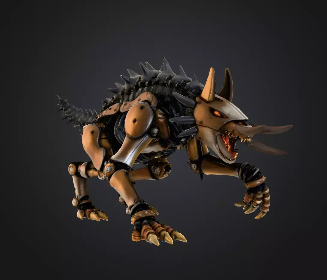 Mech Wolf Predator  Armored Sci-Fi Beast 3D model