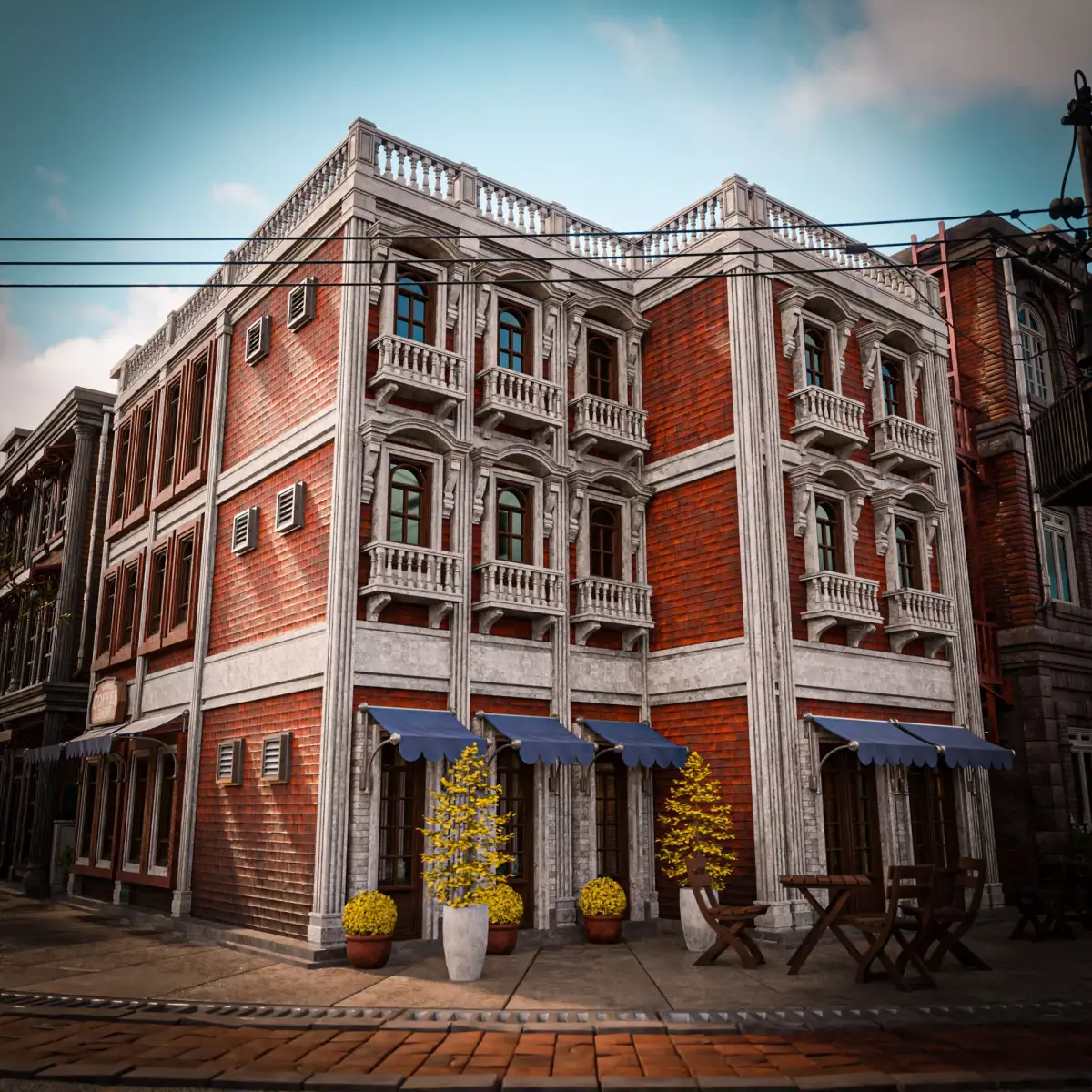 URBAN BUILDING OLD HORROR 8 Low-poly 3D model