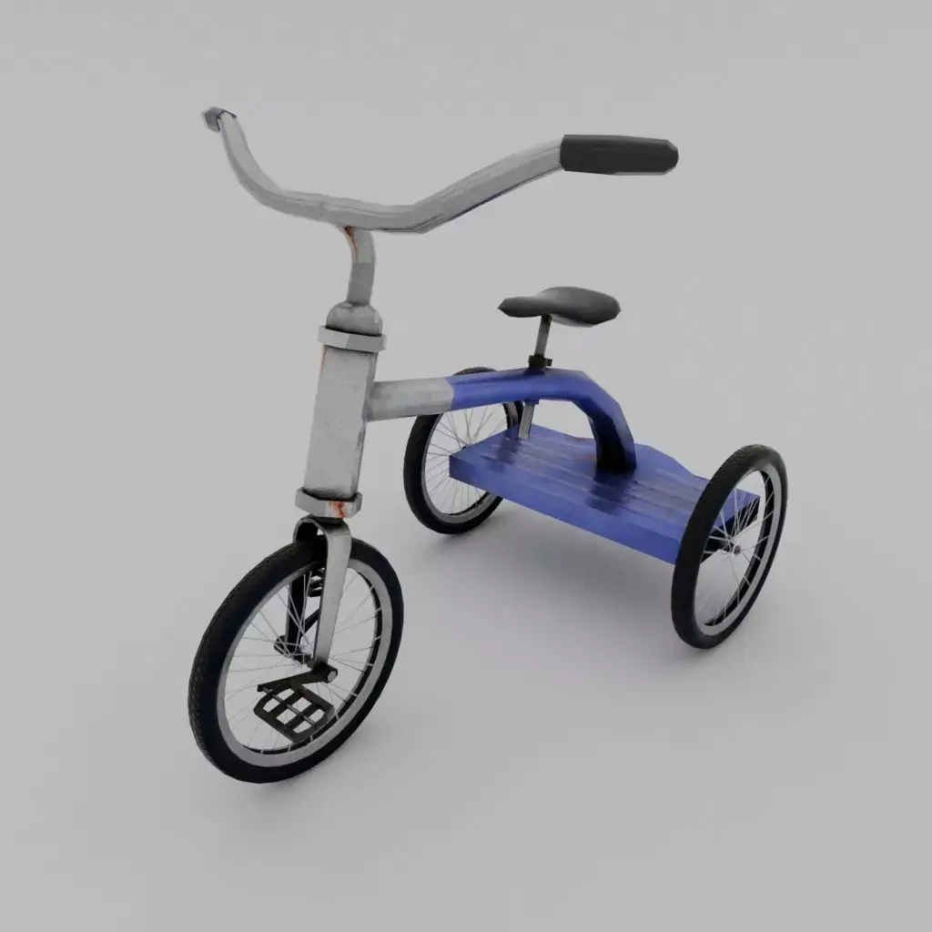the bicycle for children is old low-poly Low-poly 3D model