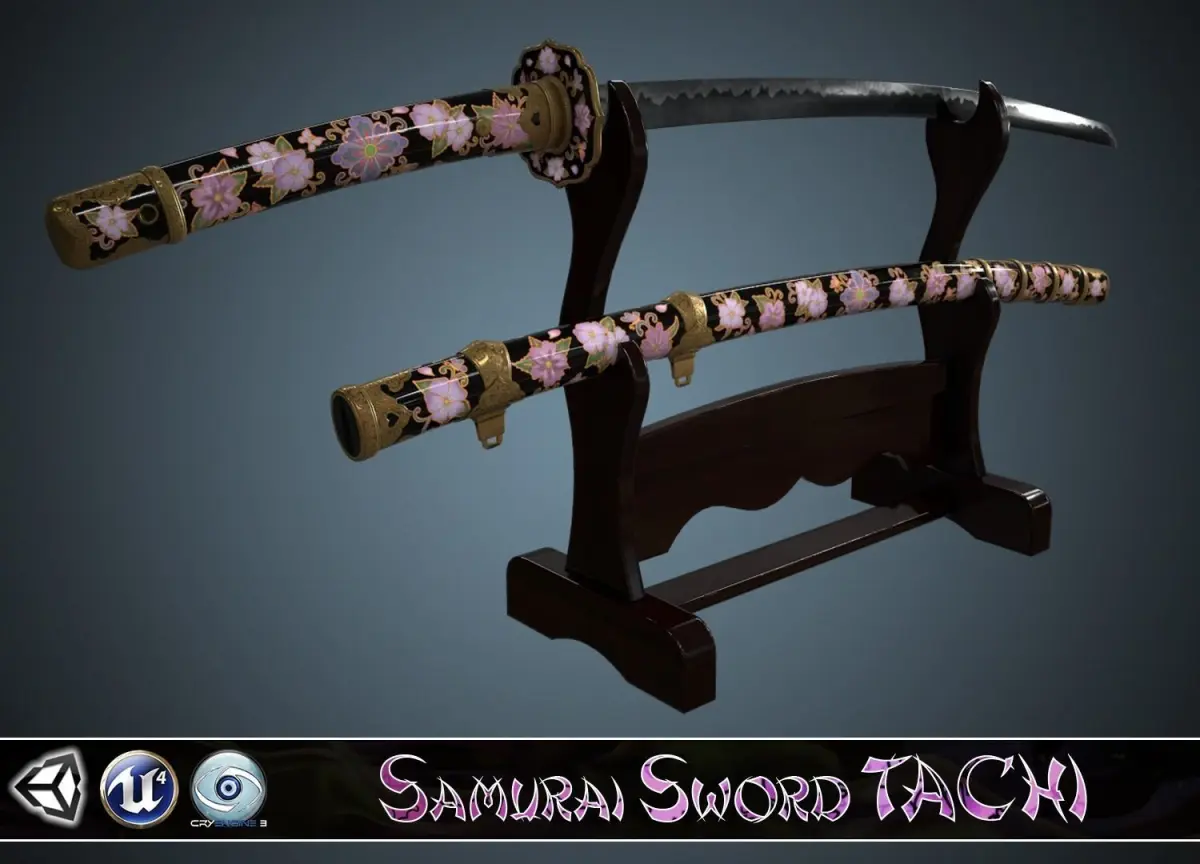 Samurai Sword TACHI Low-poly 3D model