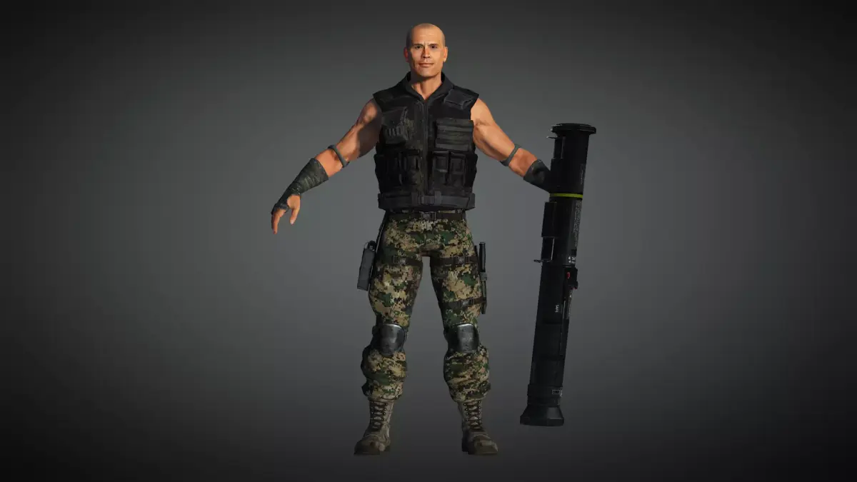 AAA Military Male Character 08 Low-poly 3D model