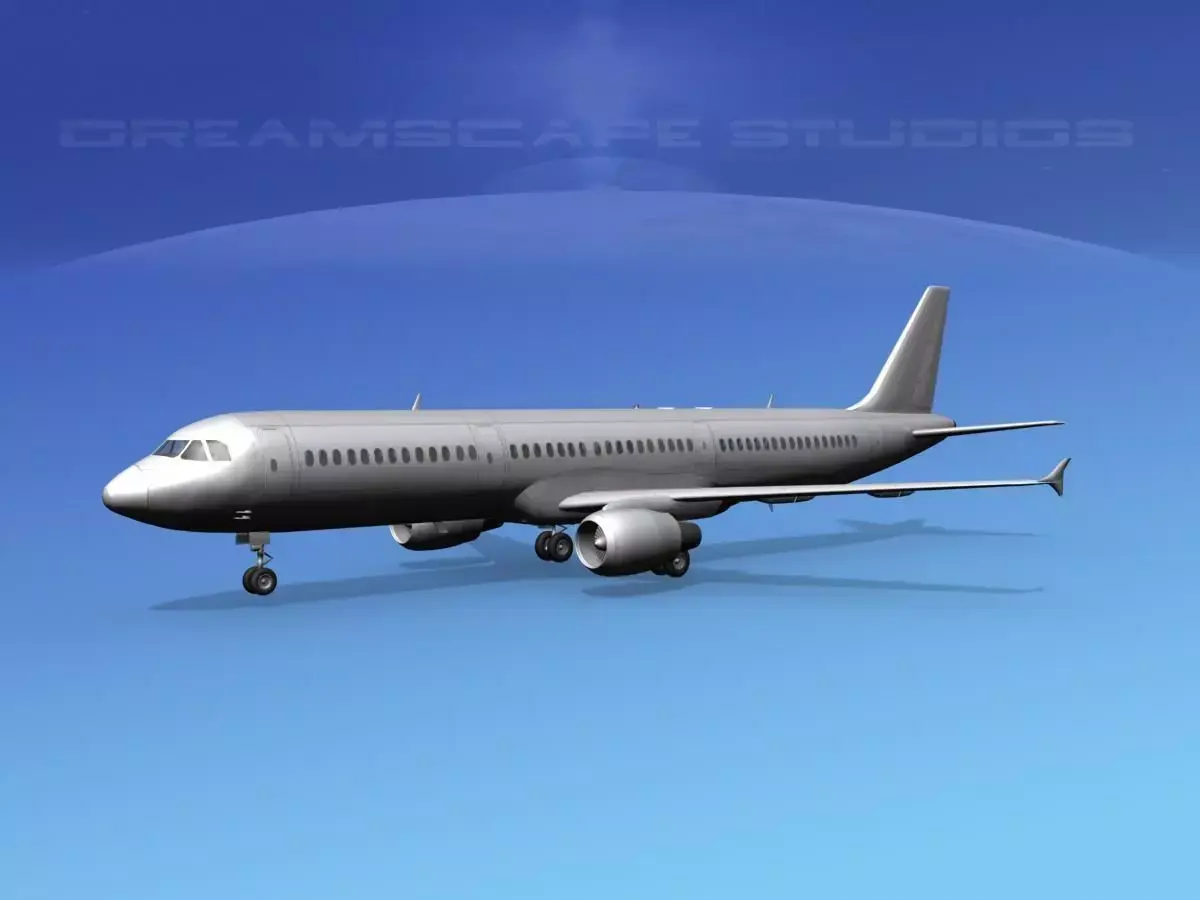 Airbus A321 Bare Metal 3D model