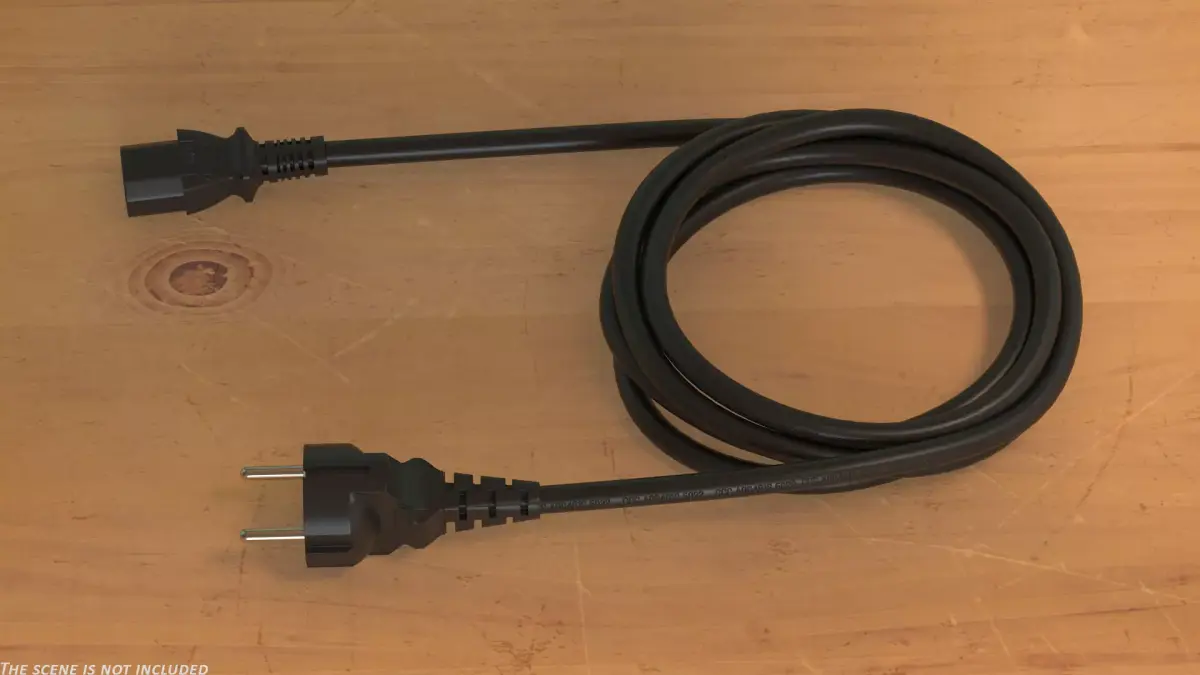 PC Power Cord Europe 3D model