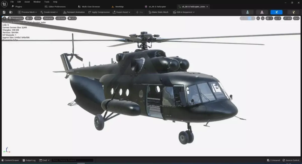 Rigged Mi-8 Helicopter 3D model