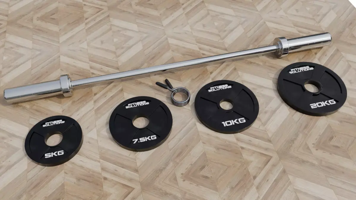 Weights and Olympic Bar 3D model
