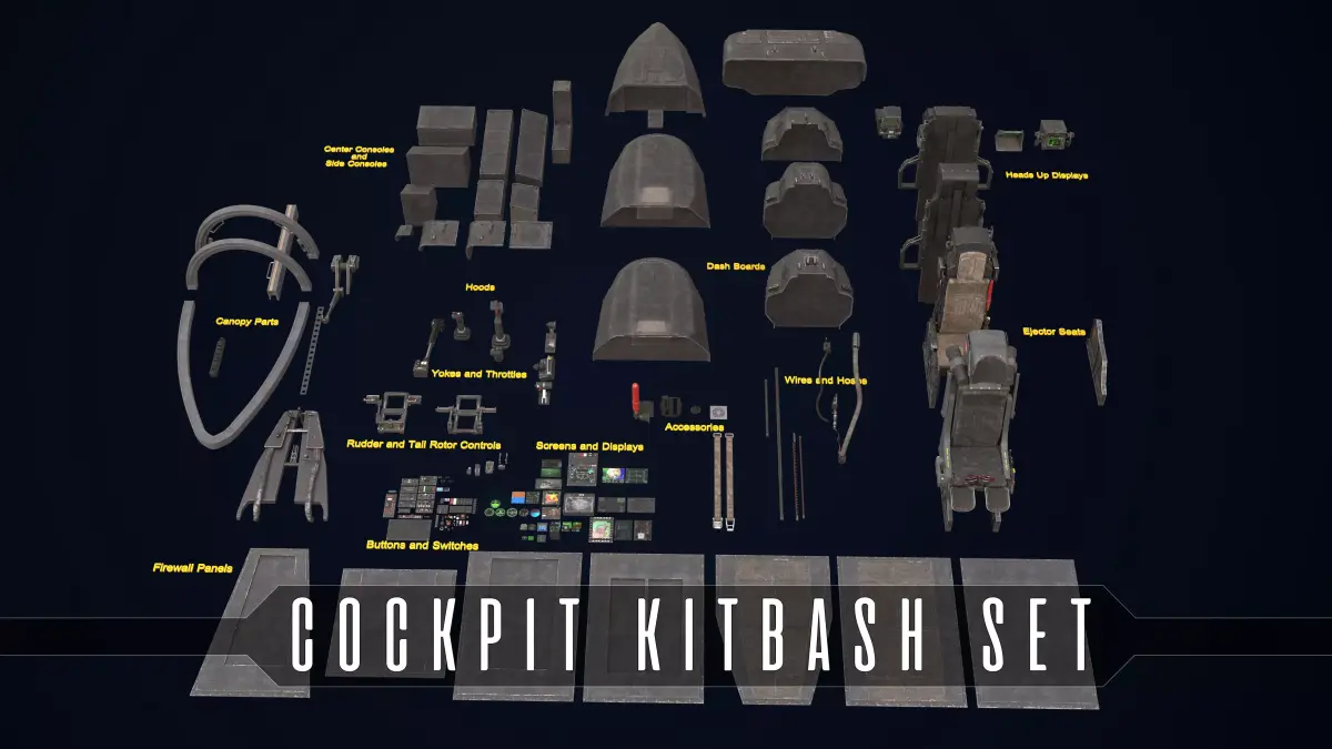 Cockpit Kitbash Set 3D model