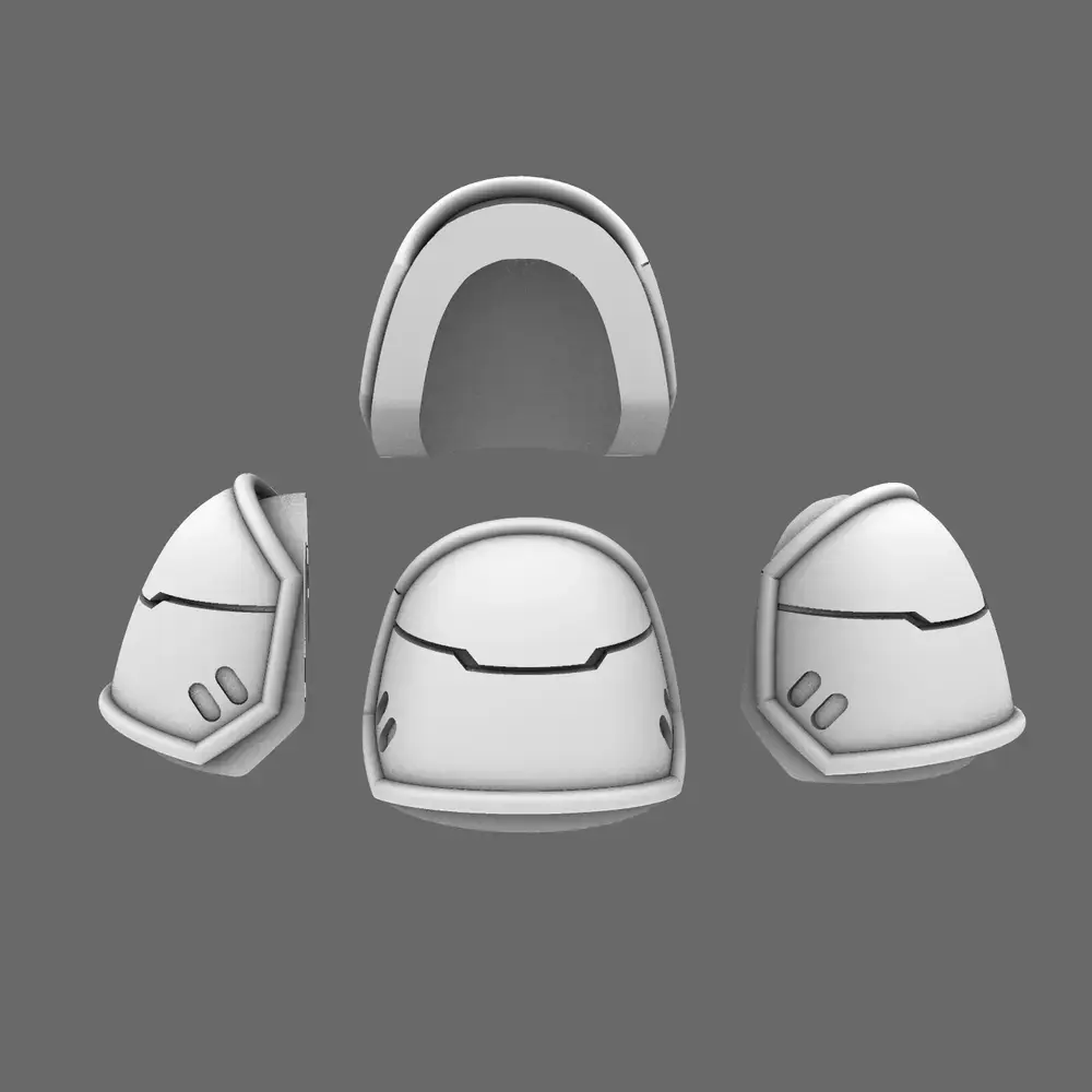 Space Knights V4 Savage Plain Shoulder Pads Type B 3D print model