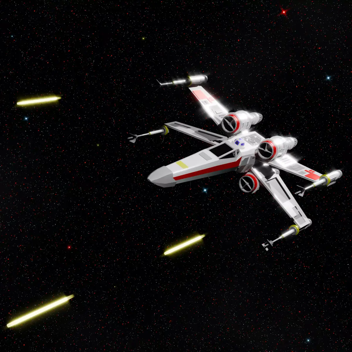 Low Poly X-Wing Low-poly 3D model
