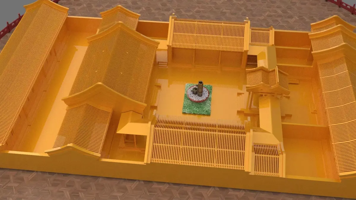 Chinese ancient courtyard  house 3D model