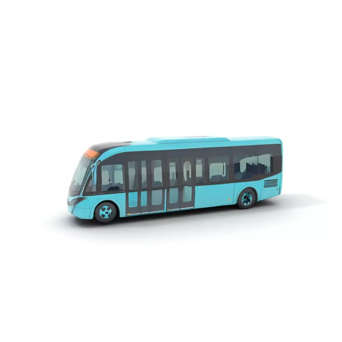 Teal City Bus model pack Low-poly 3D model