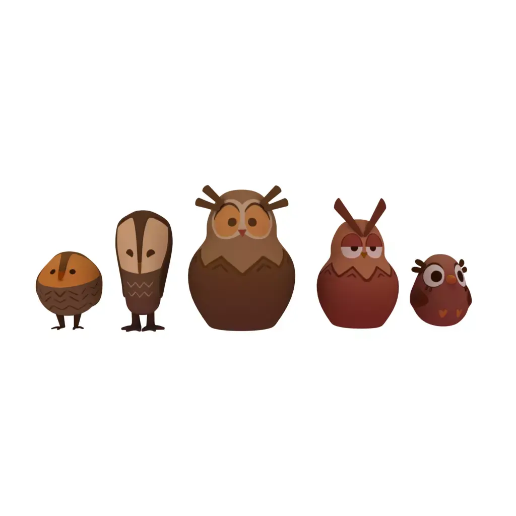 Wooden owls 3D model