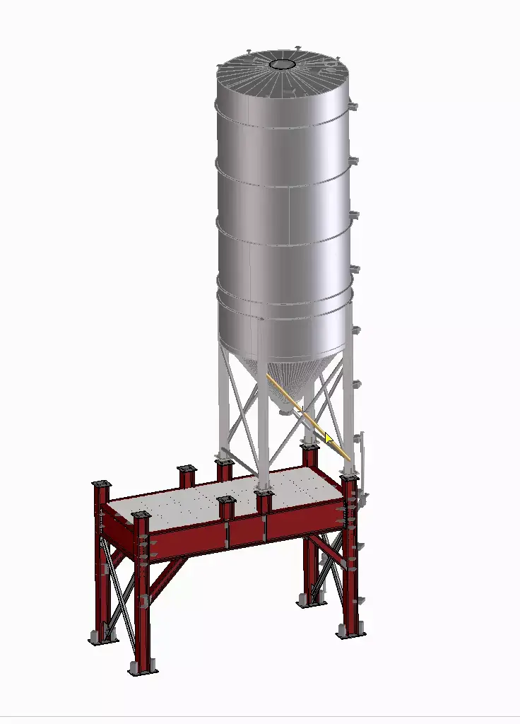 Cement silo 200Ton 3D model