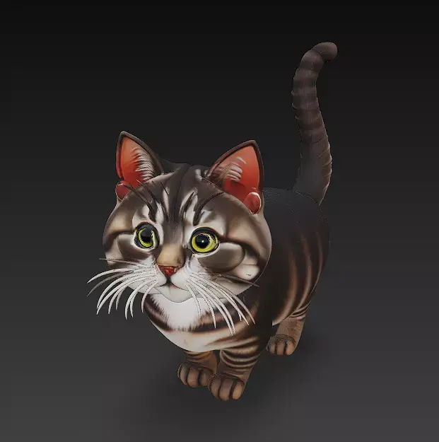 Cat Realistic 3D Model Basic - Low Poly Realistic Low-poly 3D model order