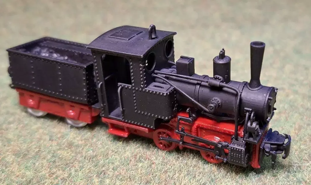 Steam Locomotive Borsig Bn2T with tender 1-87 H0e750mm resin 3D print model