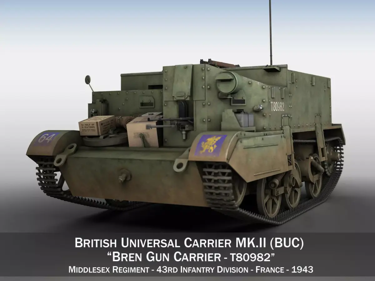 Bren Gun Carrier - BUC - T80982 3D model