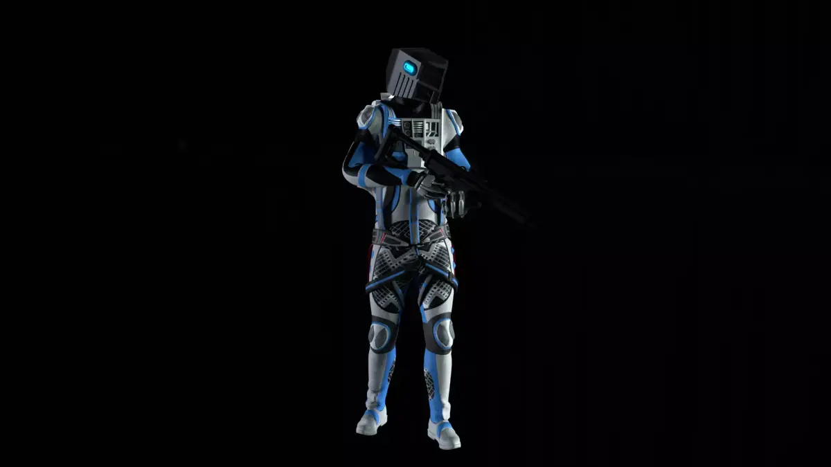 Robot Soldier - Assault Soldier Low-poly 3D model 8