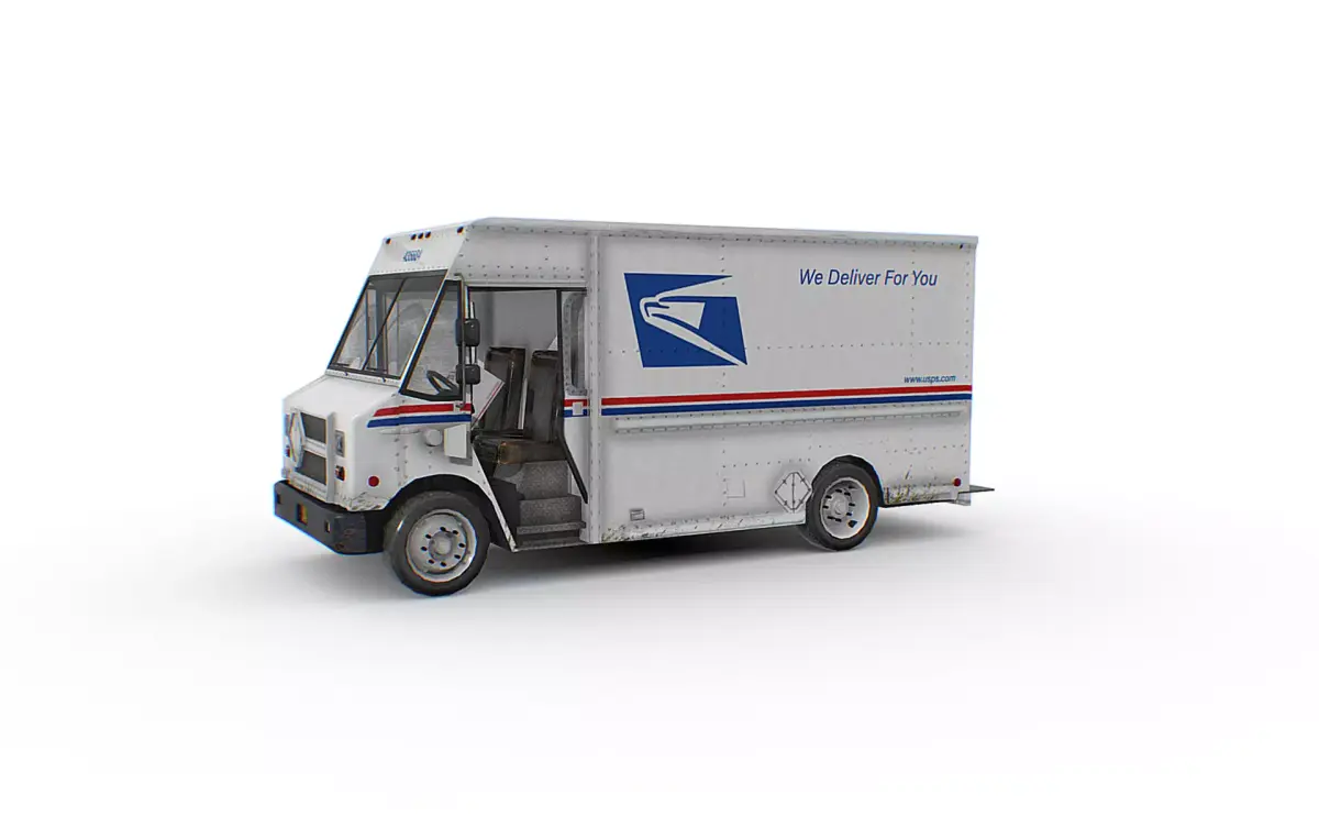 USPS Post Truck Low-poly 3D model