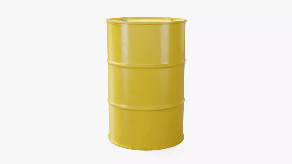 Steel Barrel - Yellow - Clean 3D model