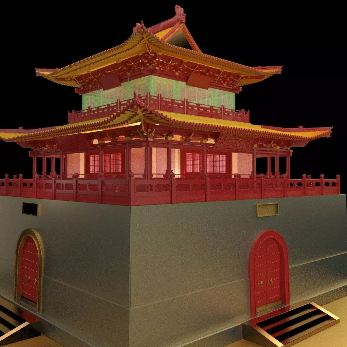 Chinese ancient  house   3D model 4