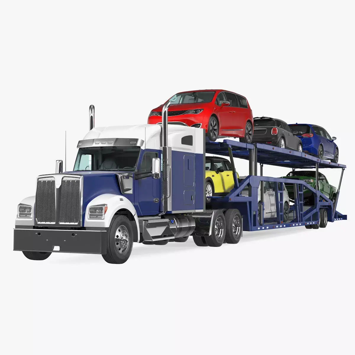 Truck with Car Carrier 3D model