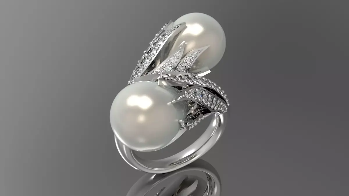 luxury woman pearl ring pr0001 3D print model purchase