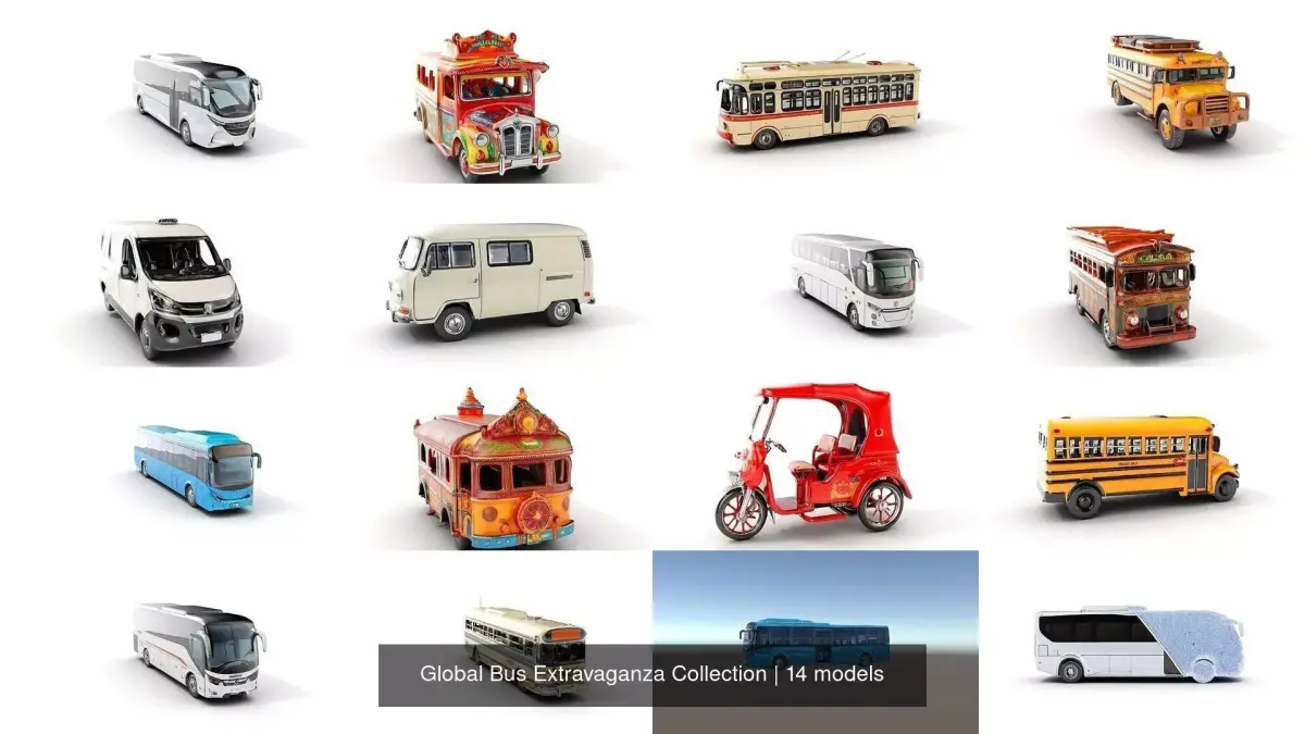 Global Bus Extravaganza Collection 3D Model Pack
