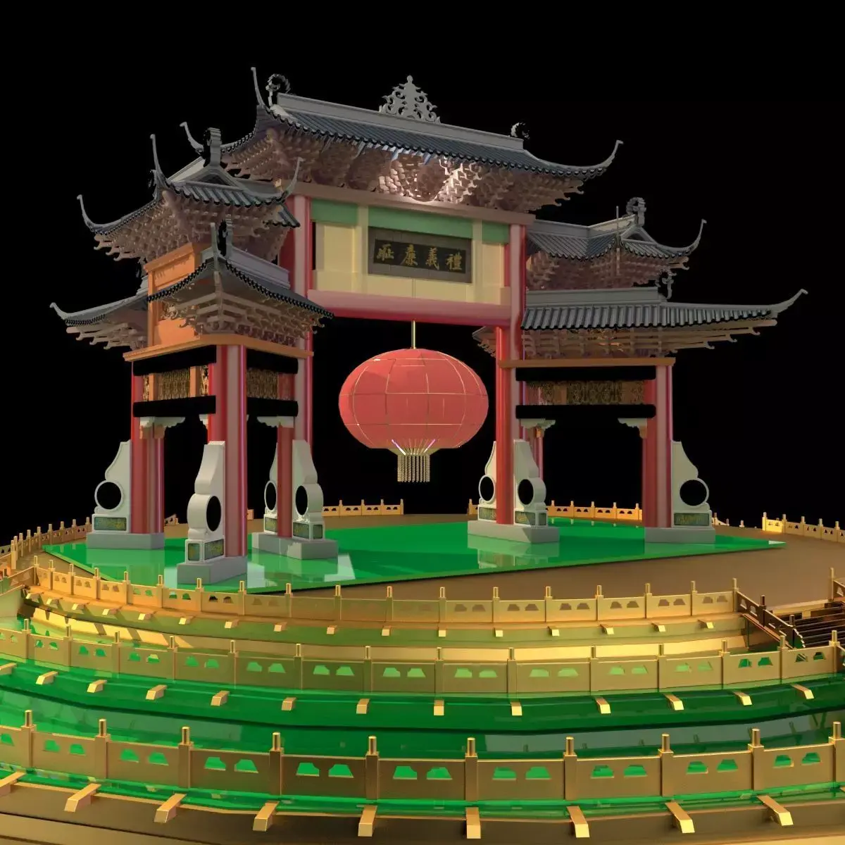 Chinese ancient  house   3D model 6