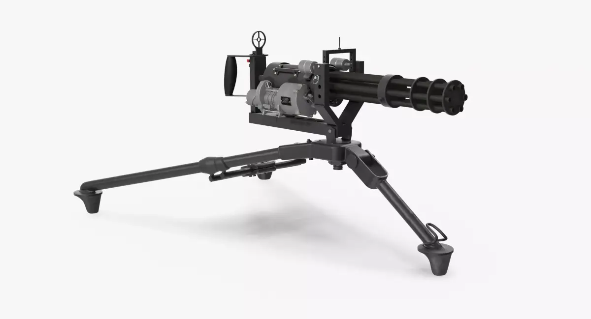 M134 Minigun Tripod Mounted Clean Low-poly 3D model