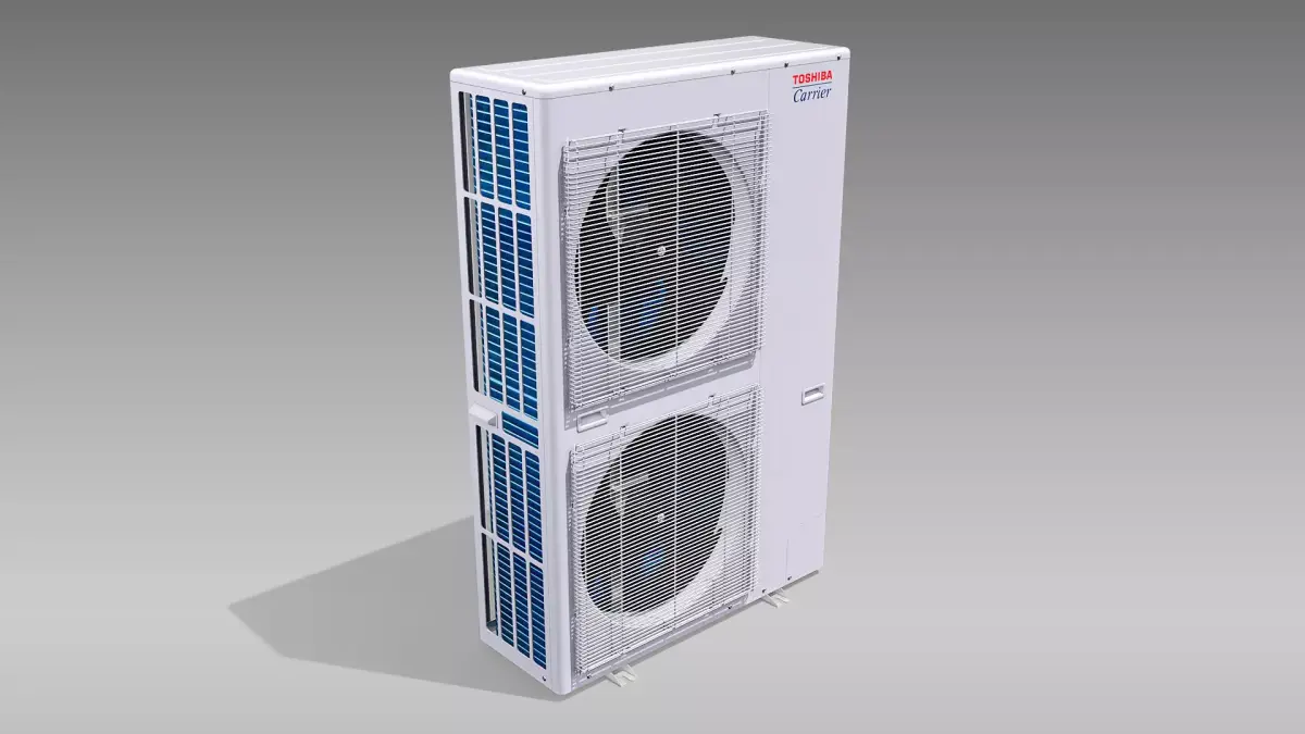 Single-phase Toshiba Carrier VRF Heat Pump Outdoor Unit Low-poly 3D model