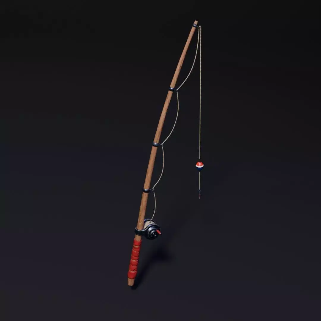 Fishing Rod - PBR Textures - Game Ready Low-poly 3D model