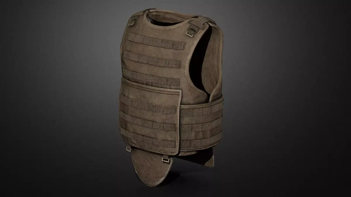 Army vest  Low-poly 3D model