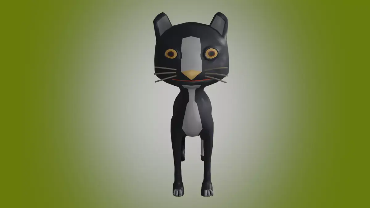 animated cartoon cat Low-poly 3D model