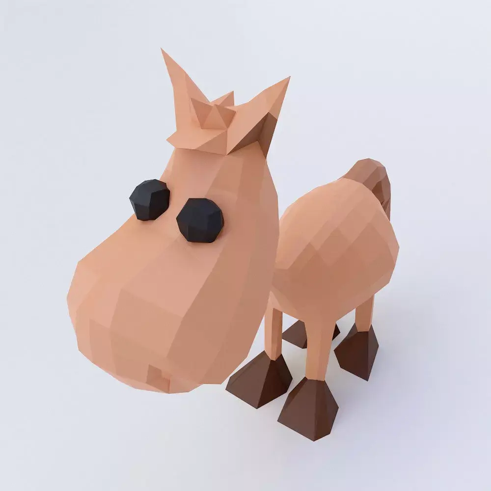 Horse toon 3d model Low-poly 3D model