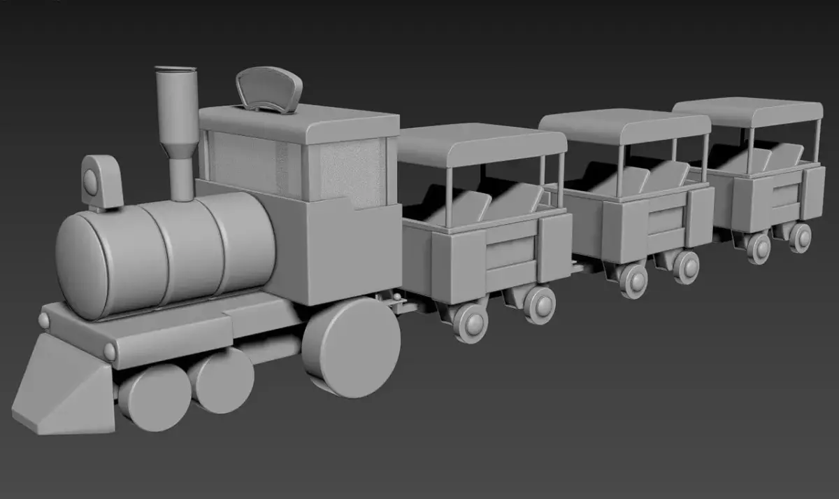 Toy Train 3D model 9