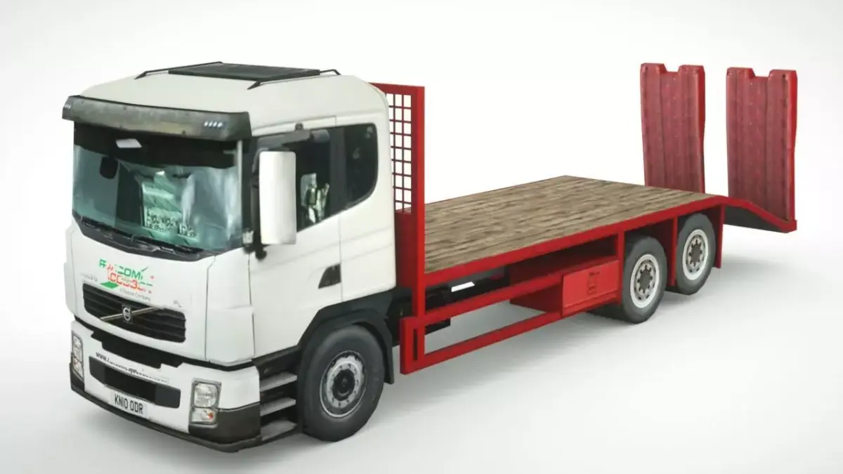 Volvo FL280 flatbed 2010 Low-poly 3D model