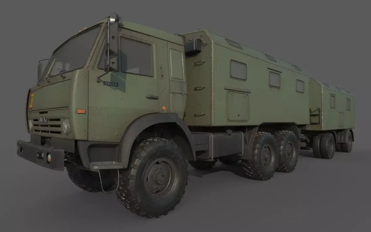 Kamaz Command vehicle Command trailer 3D model