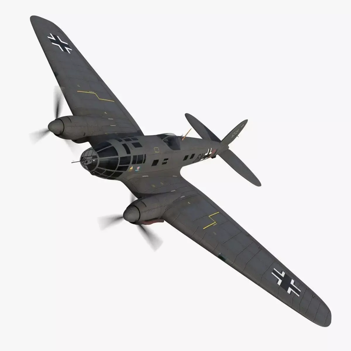 Heinkel He 111 6N-CK Low-poly 3D model