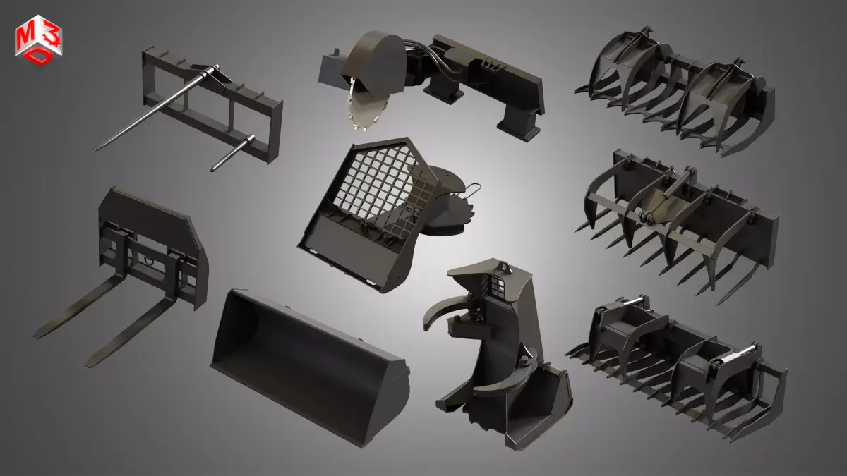 JCB Skid Steer Loaders - Spare Parts 3D Model Pack