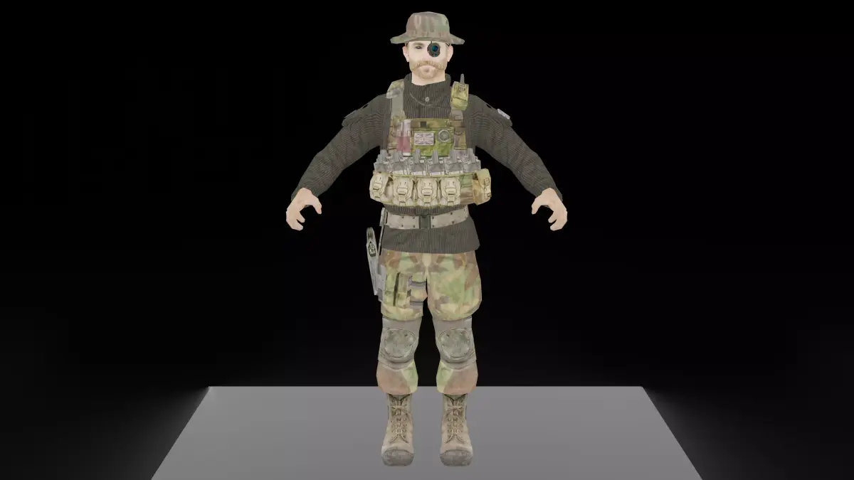 Captain Price COD4 MW Low-poly 3D model