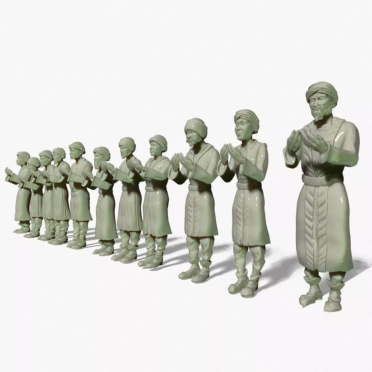 Nomads in prayer for the crowd 3D print model