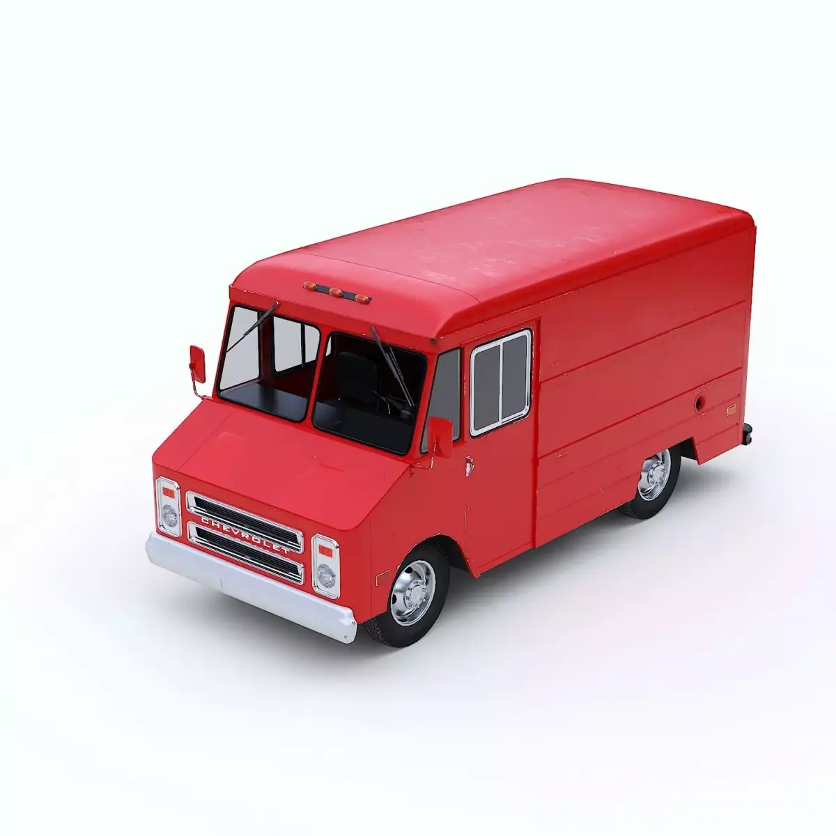 Chevrolet P30 step van  Red 1980s  Low-poly 3D model