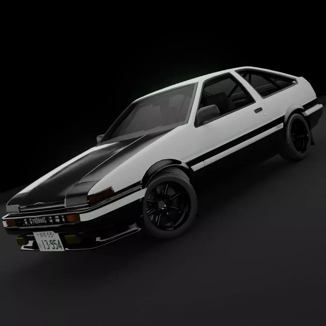 1986 Toyota Sprinter Trueno AE86 From Initial D Free 3D model