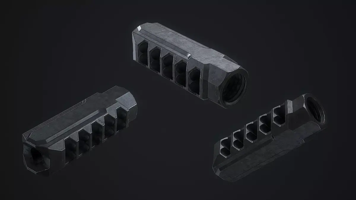  MUZZLE BRAKE COBALT KINETICS PRO Low-poly 3D model