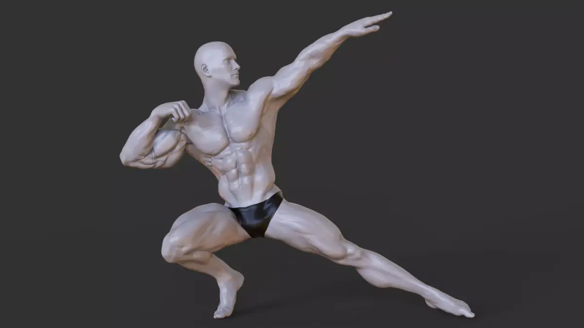 Bodybuilder Pose 3D print model 7