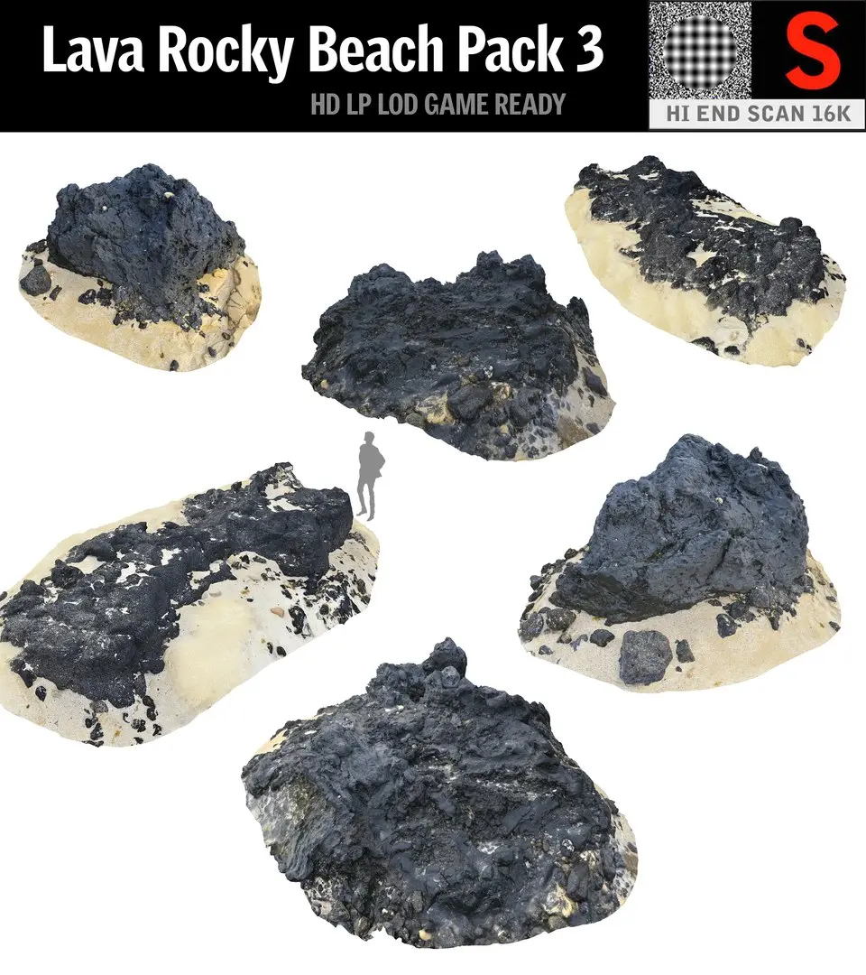 Lava Rocky Beach Pack 3 3D model