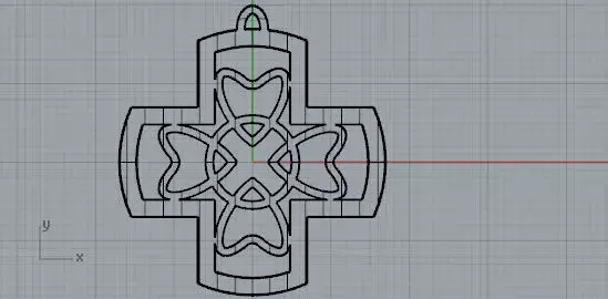 Croce bombata con cuore Free 3D model